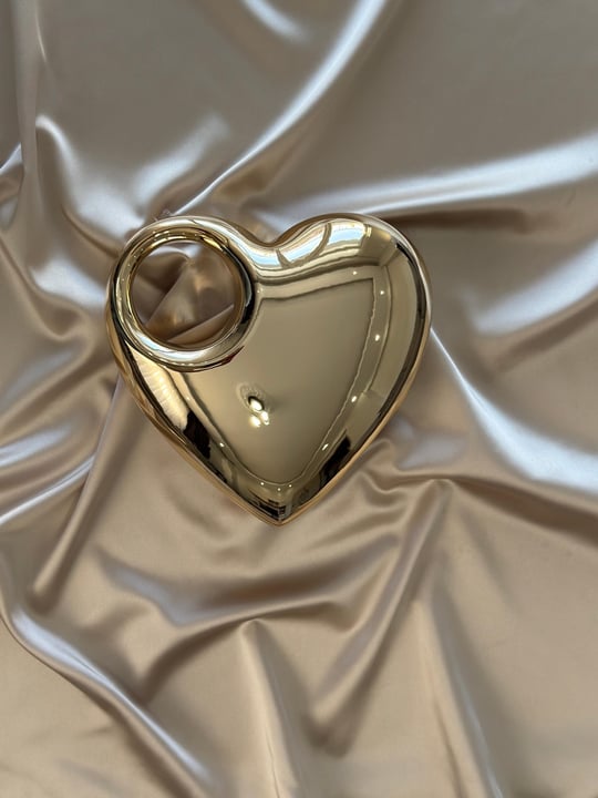 Kalp Model Gold Abiye Çanta