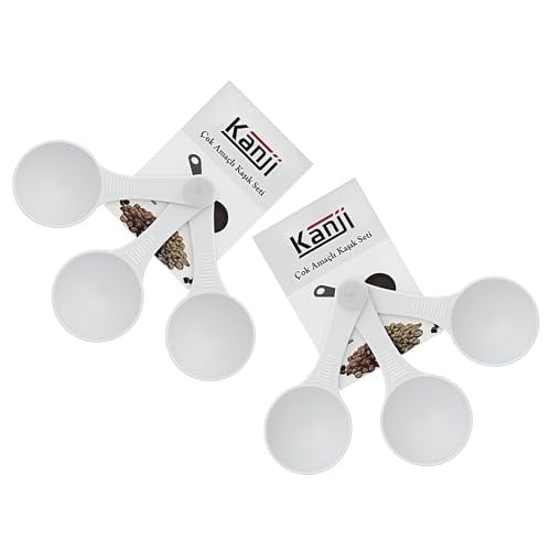 Kanji 6lı Beyaz Ölçü Kaşığı Seti (2 x 3’lü Takım) – 30 ml Plastik Gıda Ölçüm Kaşığı – Kahve, Mama, Baharat ve Toz Karışımlar İçin Gıda Temasına Uygun Pratik Plastik Kaşık