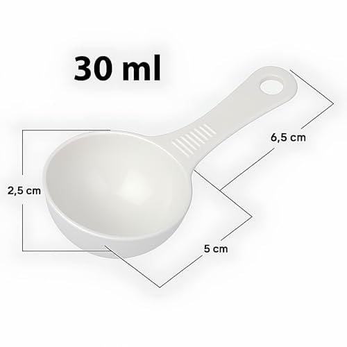 Kanji 6lı Beyaz Ölçü Kaşığı Seti (2 x 3’lü Takım) – 30 ml Plastik Gıda Ölçüm Kaşığı – Kahve, Mama, Baharat ve Toz Karışımlar İçin Gıda Temasına Uygun Pratik Plastik Kaşık