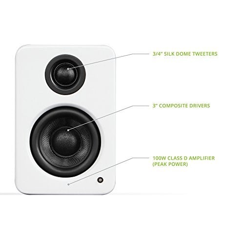 Kanto YU2 Masaüstü Hoparlör, Güç Kaynaklı | 7,6 cm Kompozit Sürücü | 1,9 cm İpek Kubbe Tiz Hoparlörü | Sınıf D Amplifikatör | 100 W | Entegre USB-DAC | Subwoofer Çıkışı | Mat Beyaz |