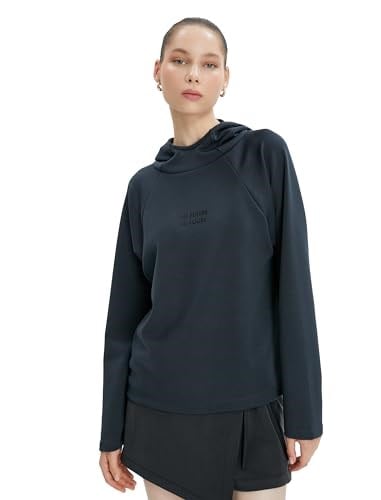 Kapşonlu Sweatshirt Dik Yaka Rahat Kesim Modal Kumaş Yumuşak Tuşe Dokulu