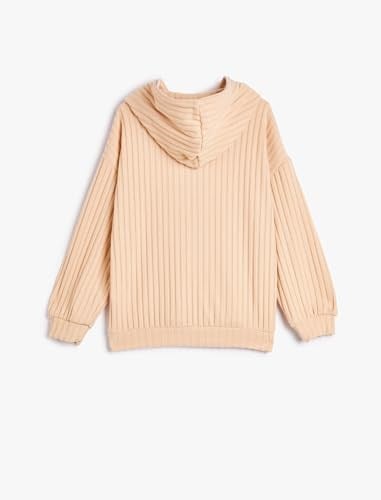 Kapşonlu Sweatshirt Fitilli Yumuşak Dokulu