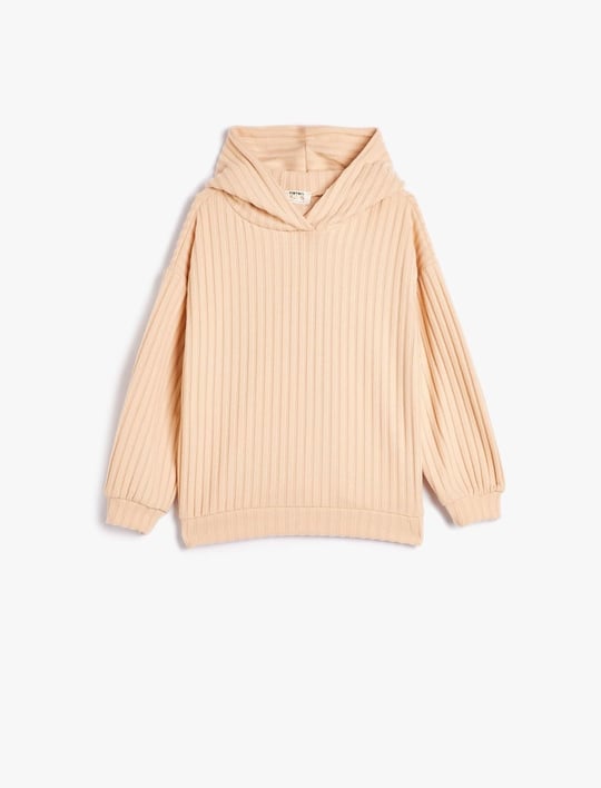 Kapşonlu Sweatshirt Fitilli Yumuşak Dokulu