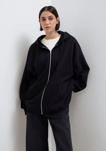 Kapüşonlu Fermuarlı Siyah Sweatshirt 1610221-900