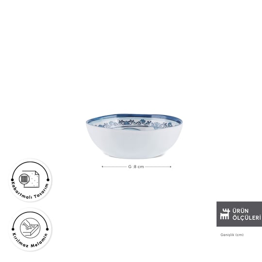Karaca Blue Harmony Melamin Çerezlik 8 cm