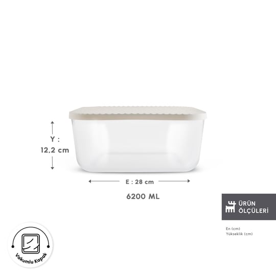 Karaca Bumpy Kare Cam Saklama Kabı 6200 ml