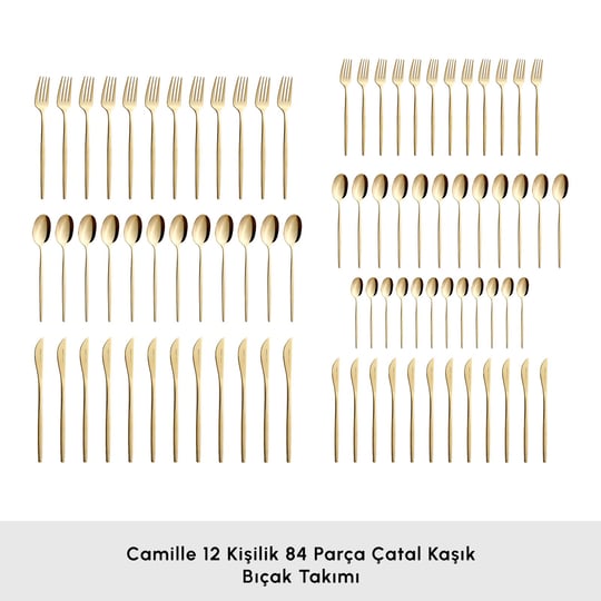 Karaca Camille 12 Kişilik 84 Parça Çatal Kaşık Bıçak Takımı