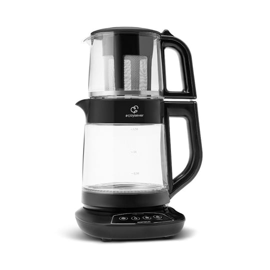 KARACA Çaysever 3 in 1 Konuşan Cam Çay Makinesi Su Isıtıcı ve Mama Suyu Hazırlama 1700W Black