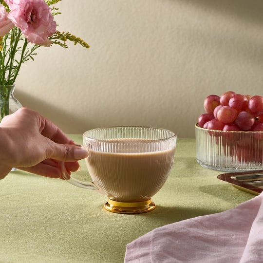 Karaca Esin Çizgili Cam Mug 420 ml