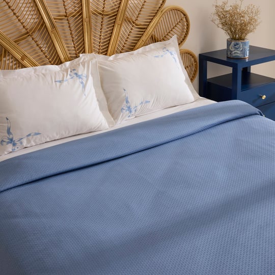 Karaca Home Ardelle Çift Kişilik %100 Pamuk Pike Takımı Mavi