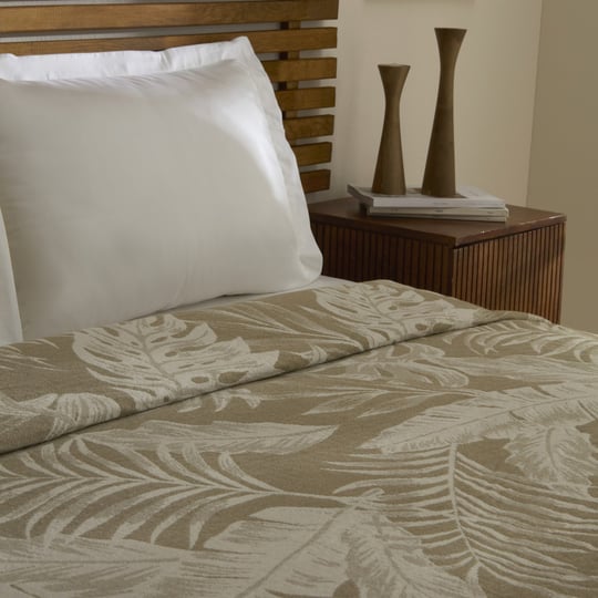 Karaca Home Leafy Sea Müslin Çift Kişilik Tek Pike Haki