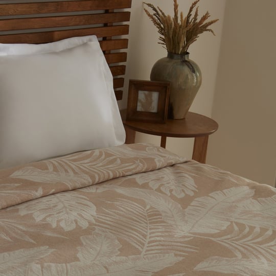Karaca Home Leafy Sea Müslin Çift Kişilik Tek Pike Bej