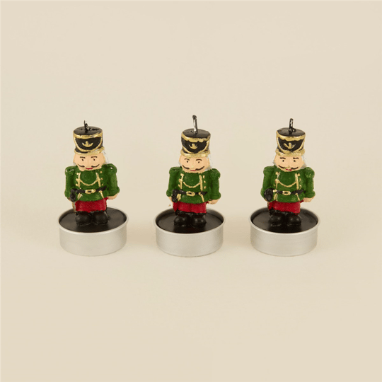 Karaca Home New Year Yılbaşı Nutcracker 3lü Tealight Mum 11,5x5x7 cm