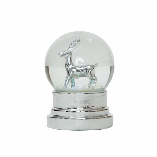 Karaca Home New Year Yılbaşı Reindeer Kar Küresi Gümüş