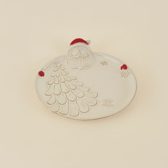 Karaca Home New Year Yılbaşı Santa Dekoratif Tabak 28,7 x 26,3 x 5,5 cm