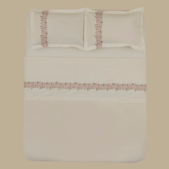 Karaca Home Rosven Nakışlı Çift Kişilik Nevresım Takımı Beyaz