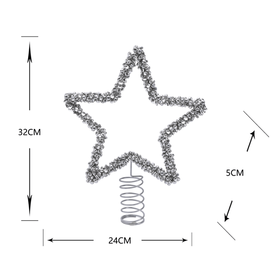 Karaca Home Shimmering Star Ağaç Başlığı Silver