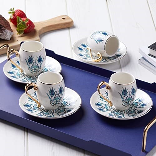 Karaca Iznik 6 Kişilik Kahve Fincanı - Seçenekler: 6 Kişilik, 2 Kişilik, 2 Kişilik 6lı paket