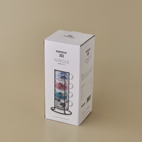 Karaca Jungle 5 Parça Standlı Çay Fincanı Seti 160 ml
