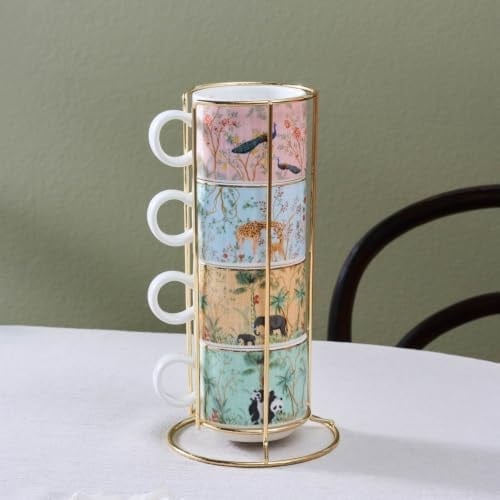 KARACA LAVİNYA 4LÜ STANDLI MUG/ÇAY FİNCANI