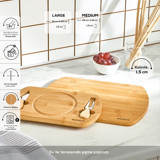 Karaca Lily Bamboo 2li Pro Kesme Ve Sunum Tahtası