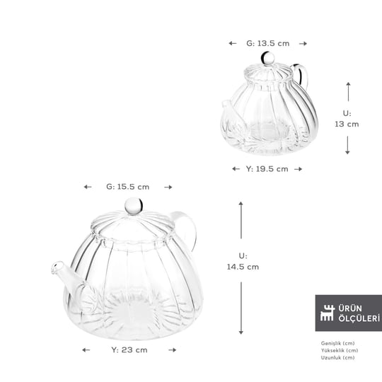 Karaca Lori Borosilikat Mini Cam Çaydanlık 0,6L & 1,2L