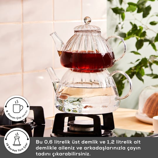 Karaca Lori Borosilikat Mini Cam Çaydanlık 0,6L & 1,2L