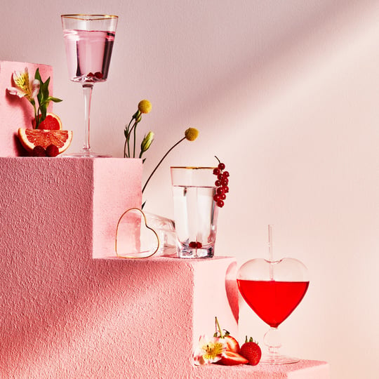 Karaca Love Pipetli Kalp Figürlü Kokteyl Bardağı Şeffaf 200 ml