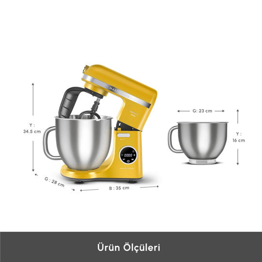 Karaca Mastermaid Chef Ultra D2000W Dijital Ekranlı Hamur Yoğurma Makinesi 7L