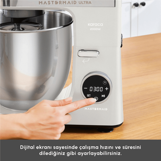 Karaca Mastermaid Chef Ultra D2000W Dijital Ekranlı Hamur Yoğurma Makinesi 7L