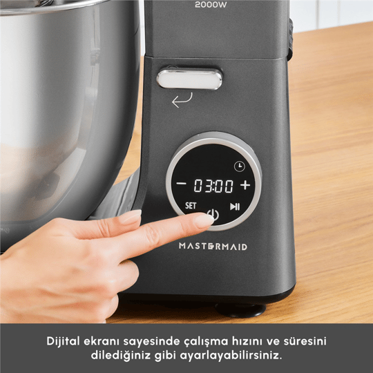 Karaca Mastermaid Chef Ultra D2000W Dijital Ekranlı Hamur Yoğurma Makinesi 7L