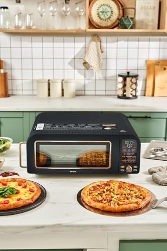 Karaca Multicrust Artisan Retro Pizza Makinesi ve Airfryer Mat Siyah