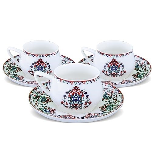 Karaca Nakkaş 6 Kişilik Kahve Fincanı Takımı 100 ml - Seçenekler: Small, Medium, Large, Bali Kahve Fincanı...