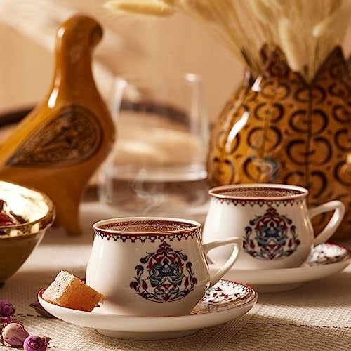 Karaca Nakkaş 6 Kişilik Kahve Fincanı Takımı 100 ml - Seçenekler: Small, Medium, Large, Bali Kahve Fincanı...