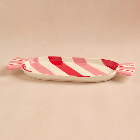 Karaca New Year Candy Twist Pink Kayık Tabak 32,5 cm