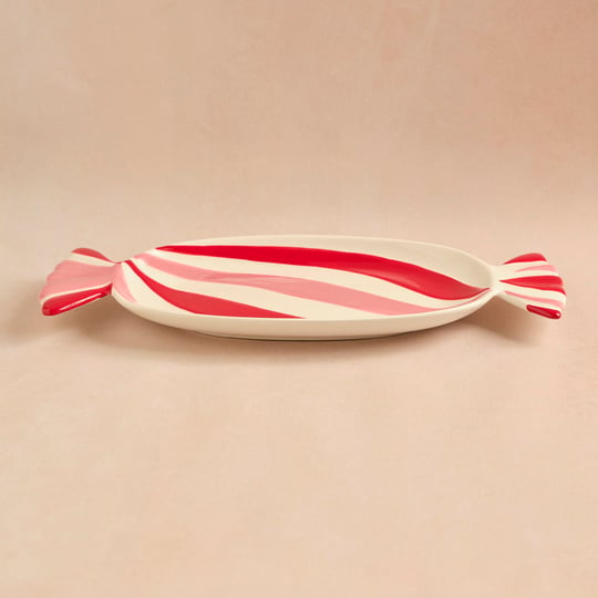Karaca New Year Candy Twist Pink Kayık Tabak 41 cm