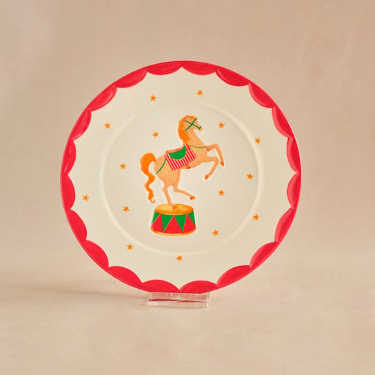 Karaca New Year Yılbaşı Carousel Pasta Tabağı Horse 20 cm