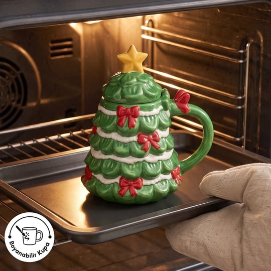 Karaca New Year Yılbaşı Dıy Pinetree Kupa Seti 550 ml