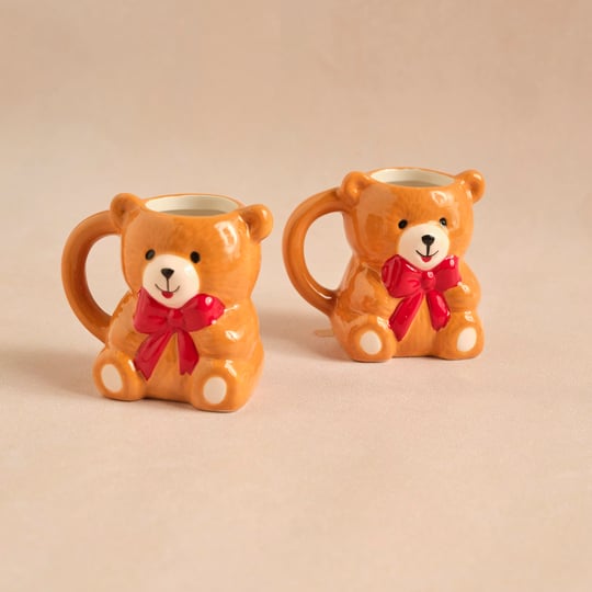 Karaca New Year Yılbaşı Lovely Bear 2 Kişilik Kahve Fincan Takımı 110 ml