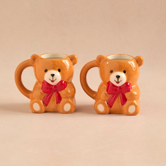 Karaca New Year Yılbaşı Lovely Bear 2 Kişilik Kahve Fincan Takımı 110 ml