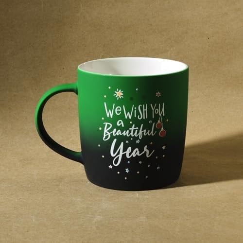 Karaca New Year Yılbaşı Yeşil 350 ml Soft Touch Kupa