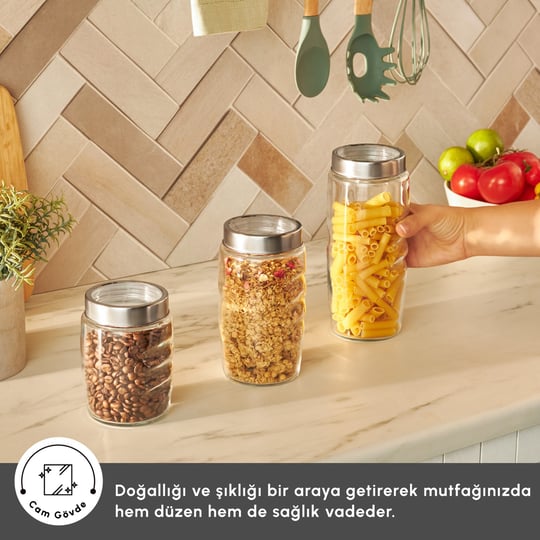 Karaca Sunset 3lü Cam Saklama Kabı Şeffaf