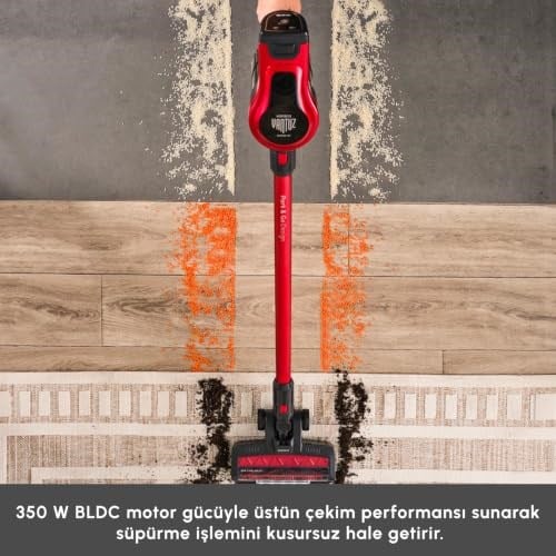 Karaca Vantuz Power Up Dikey Süpürge Imperial Red