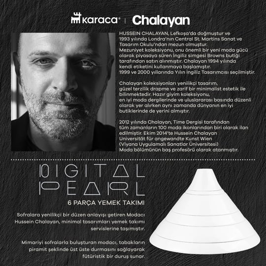 Karaca x Hussein Chalayan Fine Pearl 6 Parça Tek Kişilik Yemek Takımı