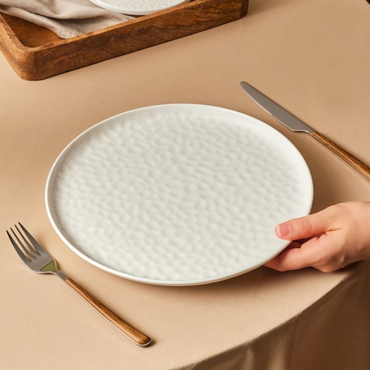 Karaca x Refika Bembeyaz Yuvarlak Servis Tabağı 28 cm