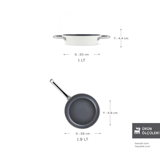Karaca x Refika Swiss Crystal Creamy Metal Tava Sahan Set Cream