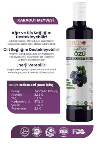 Karadut Özü HUDOT® Premium Gurme –%100 Doğal, Koruyucu & Şeker İlavesiz – 700 g (Cam Şişe) – Doğadan Sofraya Lezzet