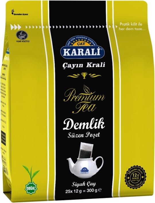 Karali Premium Demlik Poşet Siyah Çay 25li 3 Adet
