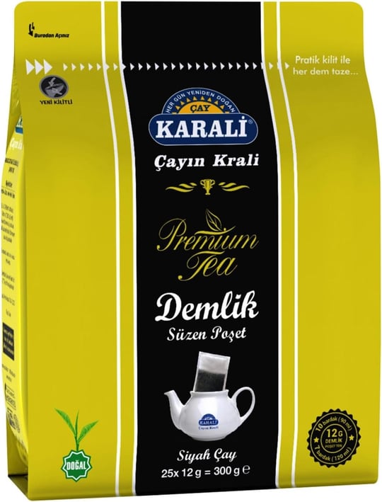 Karali Premium Demlik Poşet Siyah Çay 25 Li 2 Adet