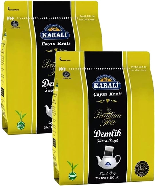 Karali Premium Demlik Poşet Siyah Çay 25 Li 2 Adet